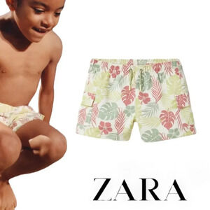 ZARA Kids | Green | LEAF PRINT SWIMSUIT